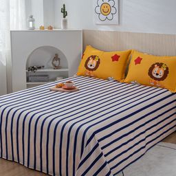 JC HOME Mustard Yellow & White Bedding Set-13