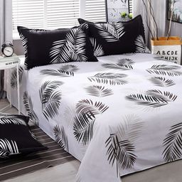 JC HOME Black & White Printed Double King Bedding Set-image-17
