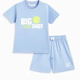 Campana Boys Printed Pure Cotton T-shirt With Shorts-image-83