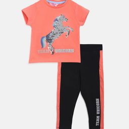 R&B Girls Peach & Black Printed Pure Cotton Night suit-picture-44