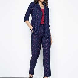AND Self Design Top Blazer With Trousers Co-Ords-image-25