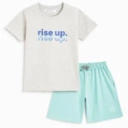 Campana Boys Printed Pure Cotton T-shirt With Shorts-picture-32