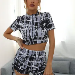 StyleCast Women Black & Grey Dyed Top with Shorts-picture-20