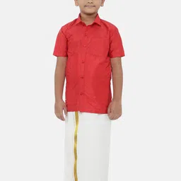 Ramraj Boys Pure Cotton Shirt With Golden Zari Dhoti-picture-54