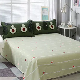 JC HOME Green & Yellow Printed Double King Bedding Set-image-76