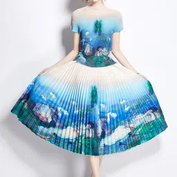 JC Collection Printed Top With Skirts-image-16