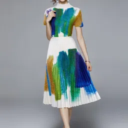 JC Collection Women White & Blue Printed Co-ords-picture-26