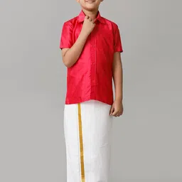 Ramraj Boys Slik Cotton Shirt with Dhoti-image-71