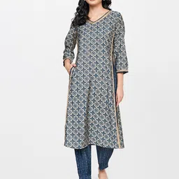 Global Desi Ethnic Motifs Printed Gotta Patti Kurta with Salwar-picture-52