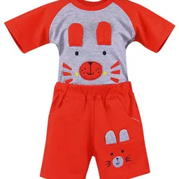 Wish Karo Boys Red & Grey Printed T-shirt with Shorts-picture-12