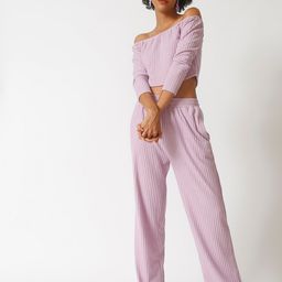 Campus Sutra Women Lavender Solid Co-Ords Set-image-88