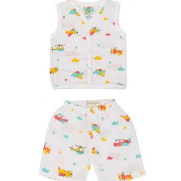 A Toddler Thing Kids Printed Organic Cotton Shirt With Shorts-image-89