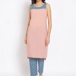 AURELIA Women Peach-Coloured Kurta with Trousers-image-94