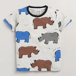 Lazy Shark Boys Grey & Black Printed T-shirt with Shorts image 4