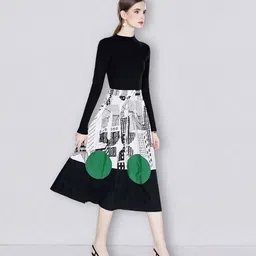 JC Collection Printed Round Neck Top with Skirt image 5