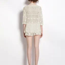 JC Collection Self Design Halter Neck Top with Shorts & With Jacket image 4
