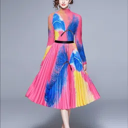 JC Collection Printed Round Neck Top with Skirt image 4
