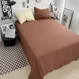 JC HOME Coffee Brown & Cream-Coloured Double Queen Bedding Set image 4