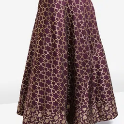 Vishudh Mauve Printed Top With Skirt And Jacket Co-Ord Set image 2