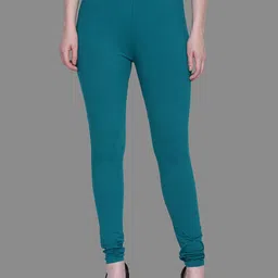 SPIFFY Women + Size Teal Green Solid Slim Fit Churidar-image-95