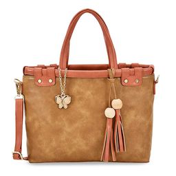 Butterflies Structured Handheld Bag With Tasselled-1