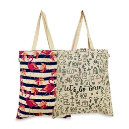 earthbags Pack Of 2 Striped Oversized Structured Sling Bag-38