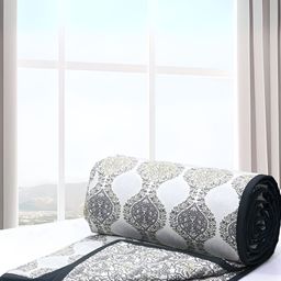 Aurave Grey & White Ethnic Motifs AC Room 150 GSM Single Bed Dohar-image-27