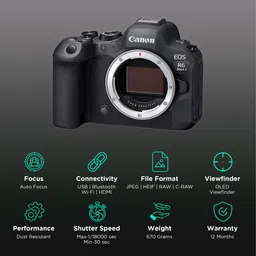 Canon EOS R6 Mark II 24.2MP Full-Frame Camera Body (CMOS Sensor, Auto Subject Detection) image 3