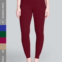 LYRA Women Pack Of 5 Ankle-Length Leggings-image-48