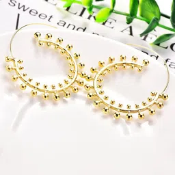 Jewels Galaxy Gold-Plated Contemporary Hoop Earrings-17