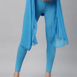 TWIN BIRDS Ankle-Length Leggings With Dupatta-image-107