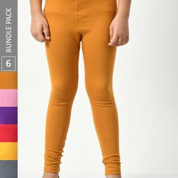BAESD Girls Pack Of 6 Ankle-Length Cotton Leggings-image-94
