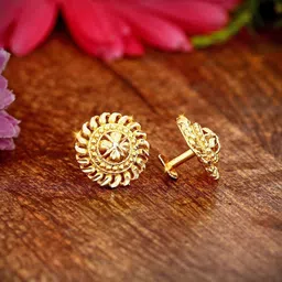 Vighnaharta Set Of 4 Gold-Plated Floral Studs-image-49