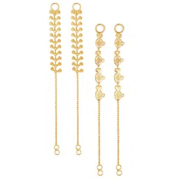 Vighnaharta Set Of 2 Gold-Plated Classic Ear Cuff Earrings-68