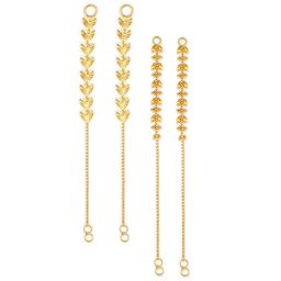 Vighnaharta Set Of 2 Gold-Plated Ear Chain-12