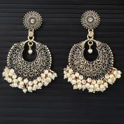 ANIKAS CREATION Gold Plated Pearls Beaded Chandbalis-67