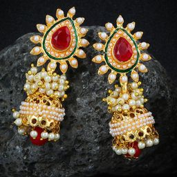 Sukkhi Gold-Plated Contemporary Jhumkas Earrings-image-14