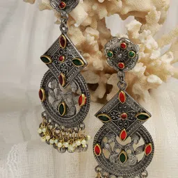 Moedbuille Silver-Plated Crescent Shaped Drop Earrings-13