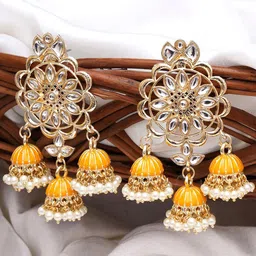 KARATCART Contemporary Jhumkas Earrings-image-21