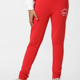 KIDS ONLY Girls Red Solid Churidar-Length Cotton Leggings-picture-31
