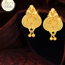 Vighnaharta Gold Plated Contemporary Stud Earrings-image-3