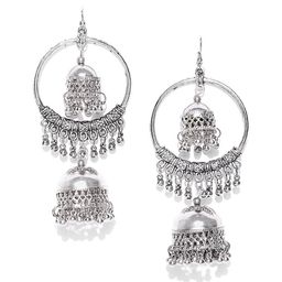 Sangria Silver-Plated Oxidised Earrings-35