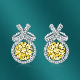Designs & You Silver Plated Cubic Zirconia Studded Studs Earrings-51