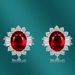Designs & You Cubic Zirconia Silver Plated Contemporary Studs Earrings-58