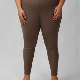 Amydus Women Plus Size Brown Solid Tummy Tucker Jeggings-picture-53