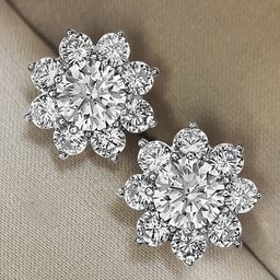 Peora Silver Plated American Diamond Contemporary Studs Earrings-35