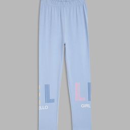 ELLE Girls Blue Solid Cotton Leggings-picture-18