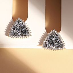 SOHI Silver-Plated Contemporary Stud Earrings-14