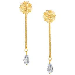 Vighnaharta Gold Plated Floral Drop Earrings-picture-28