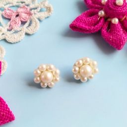 Sangria Pearl-Beaded Bohemian Studs Earrings-image-86